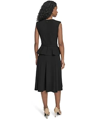 Calvin Klein Women's Square-Neck Belted Midi Dress