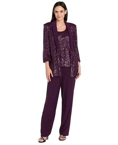 R & M Richards Women's Sequined Jacket, Top Pants