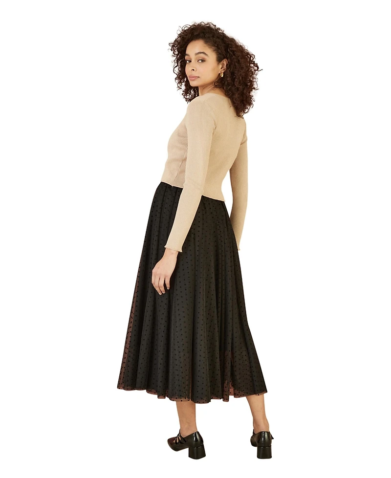 Yumi Women's Metallic Rib Knit Bolero