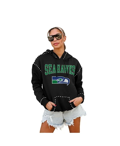 Gameday Couture Women's Black Seattle Seahawks Studded Pullover Hoodie