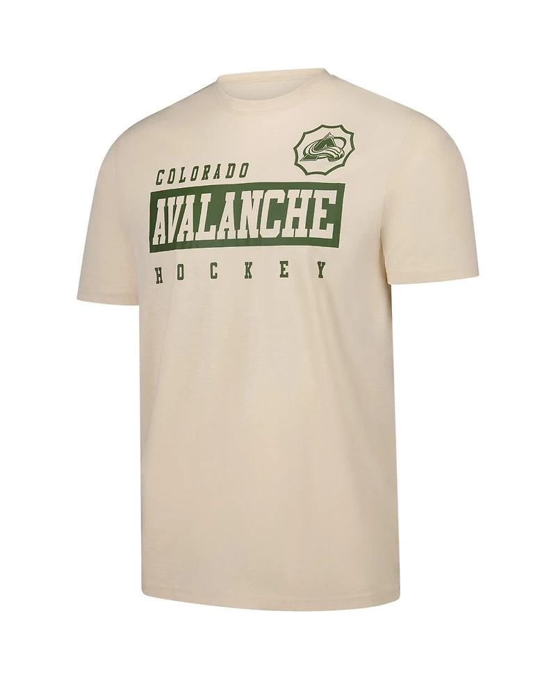 Levelwear Men's Cale Makar Khaki Colorado Avalanche 2024 Nhl Military Appreciation Richmond Delta Player Name Number T-Shirt