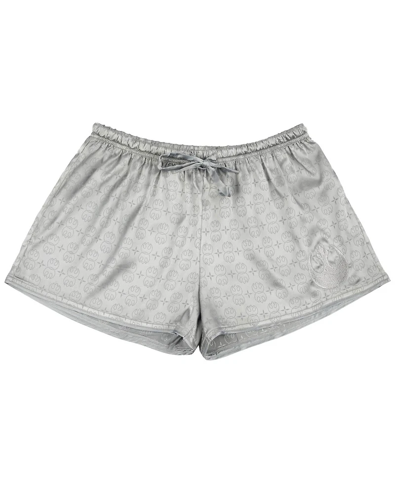 Heroes & Villains Women's Silver Star Wars Rebel Robe Shorts Pajama Set