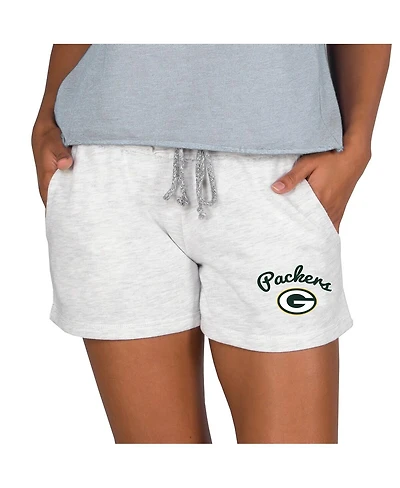 Concepts Sport Women's Oatmeal Green Bay Packers Mainstream Terry Lounge Shorts