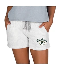 Concepts Sport Women's Oatmeal Green Bay Packers Mainstream Terry Lounge Shorts