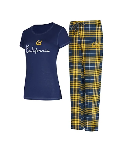 Concepts Sport Women's 2-Piece Navy Cal Bears Vector Top and Flannel Pants Sleep Set