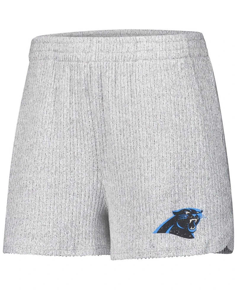 Concepts Sport Women's 2-Piece Gray Carolina Panthers Juniper Long Sleeve Hoodie Top and Shorts Set