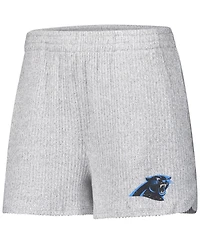 Concepts Sport Women's 2-Piece Gray Carolina Panthers Juniper Long Sleeve Hoodie Top and Shorts Set