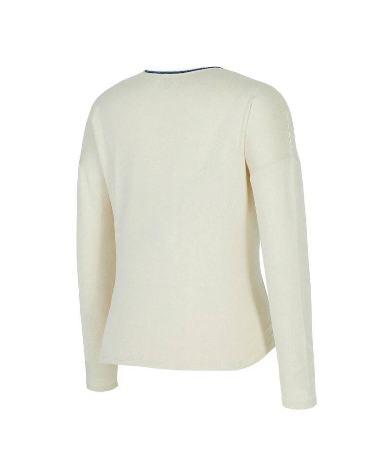 Concepts Sport Women's 2-Piece Cream Minnesota Timberwolves Kaki Hacci Knit Long Sleeve Top and Shorts Set