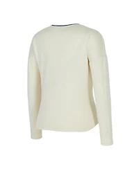 Concepts Sport Women's 2-Piece Cream Minnesota Timberwolves Kaki Hacci Knit Long Sleeve Top and Shorts Set