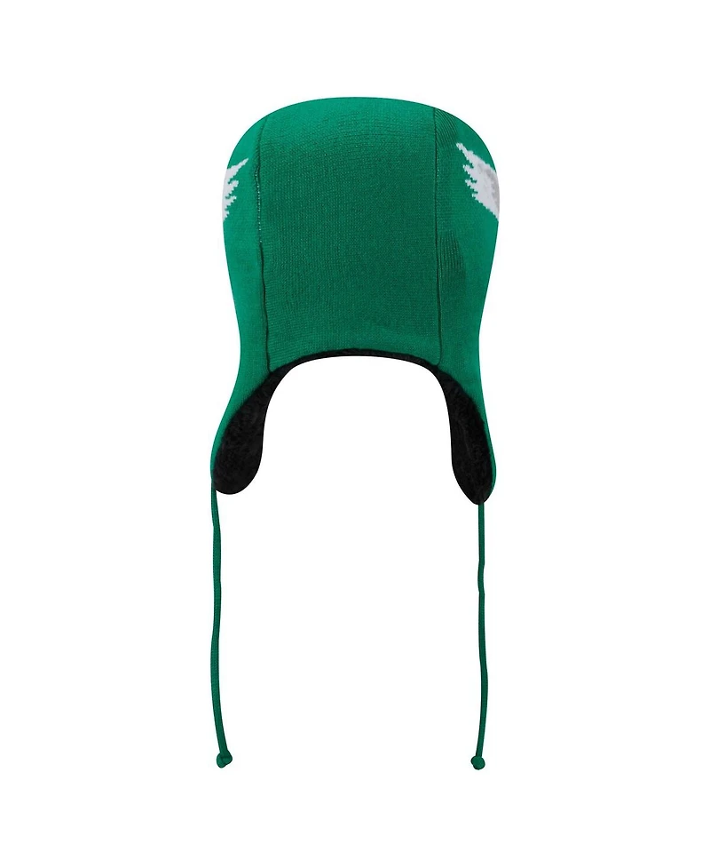 New Era Men's Kelly Green Philadelphia Eagles Helmet Head Trapper Knit Hat