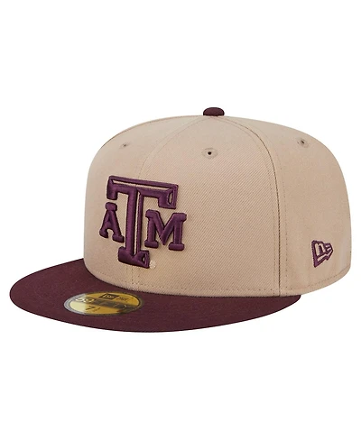 New Era Men's Khaki Texas A M Aggies Two-Tone 59FIFTY Fitted Hat