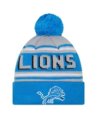 New Era Men's Blue Detroit Lions Main Cuffed Knit with Pom Hat