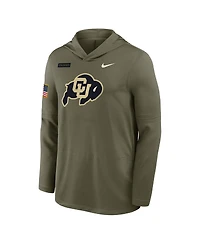 Nike Men's Olive Colorado Buffaloes 2025 Military Appreciation Dri-fit Long Sleeve Hoodie T-Shirt