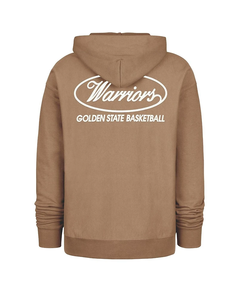 '47 Brand Men's Khaki Golden State Warriors Triple Double Foundation Premium Hoodie Sweatshirt