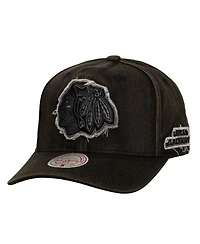 Mitchell & Ness Men's Black Chicago Blackhawks Downtown Snow Wash Pro-Crown Adjustable Hat