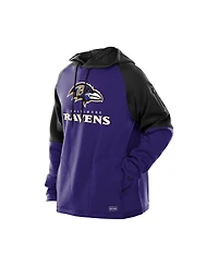 New Era Men's Purple Baltimore Ravens Combine Authentic Color Block Raglan Pullover Hoodie