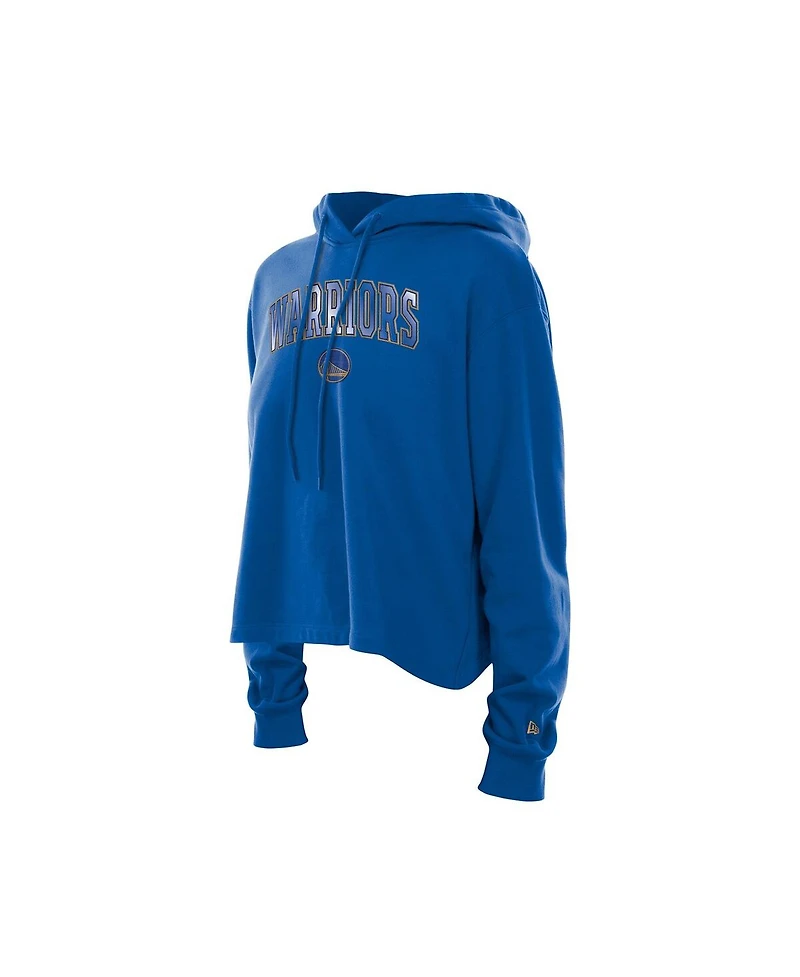 New Era Women's Royal Golden State Warriors Glam Game Open Back Hoodie