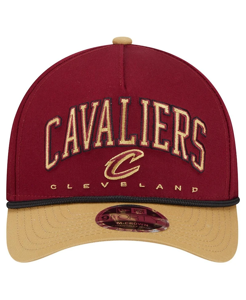 New Era Men's Wine Cleveland Cavaliers Bold Arch Coolera 9FORTY A-Frame M-Crown Adjustable Hat