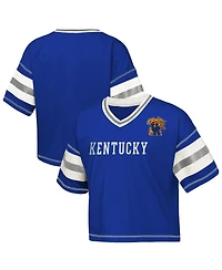 Outerstuff Big Girls Royal Kentucky Wildcats Gridiron Jersey V-Neck T-Shirt
