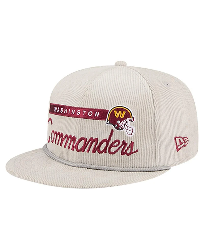 New Era Men's Gray Washington Commanders Cord Rope Corduroy 9FIFTY Snapback Hat