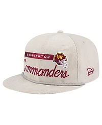 New Era Men's Gray Washington Commanders Cord Rope Corduroy 9FIFTY Snapback Hat