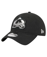 New Era Men's Black Colorado Avalanche Stamp Fabric Applique 9TWENTY Adjustable Hat