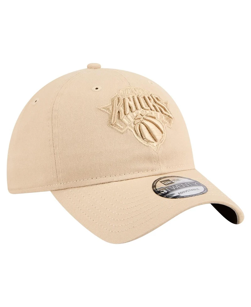 New Era Men's Khaki New York Knicks Color Pack Tonal 9TWENTY Adjustable Hat