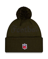New Era Men's Gotham Green New York Jets 2025 Rivalries Collection Sideline Cuffed Knit with Pom Hat