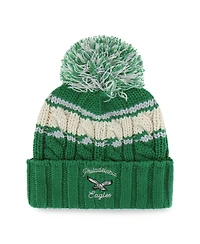 '47 Brand Women's Kelly Green Philadelphia Eagles Emma Cuffed Knit with Pom Hat