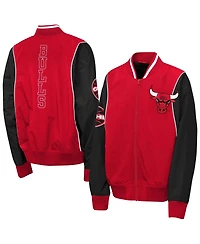 Outerstuff Big Boys and Girls Red/Black Chicago Bulls Two-Pointer Full-Zip Windbreaker