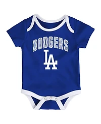 Outerstuff Baby Boys and Girls 3-Pack Los Angeles Dodgers All Day Play Bodysuit Set