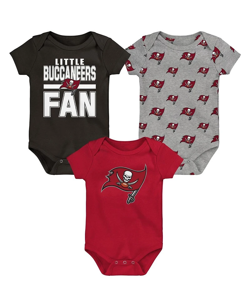 Outerstuff Newborn 3-Pack Tampa Bay Buccaneers Little Tike Bodysuit Set
