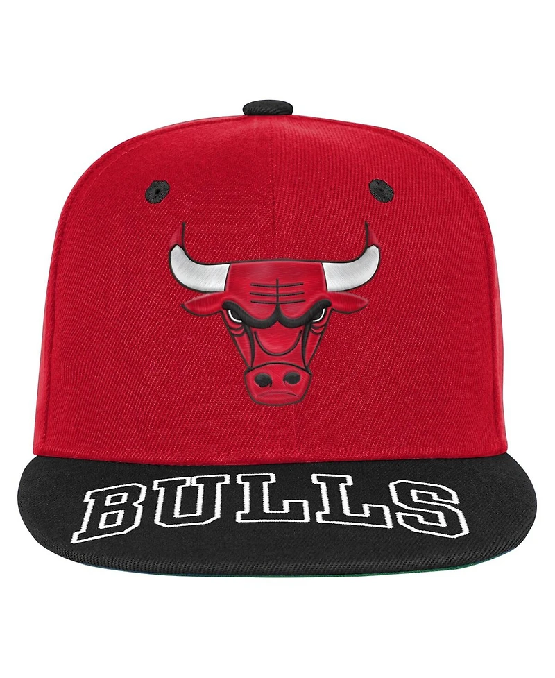 Outerstuff Big Boys and Girls Red/Black Chicago Bulls Two-Tone Snapback Hat