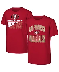 Outerstuff Big Boys and Girls Scarlet San Francisco 49ers Never Quit 2-Pack T-Shirt Set