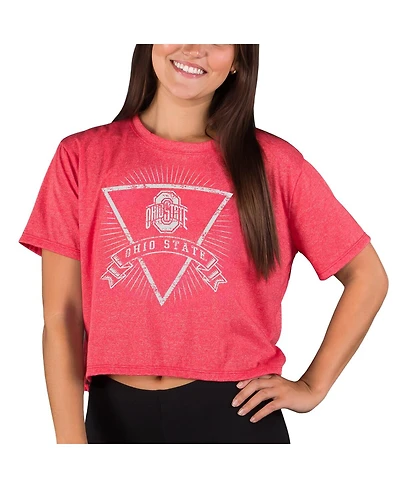 Concepts Sport Women's Scarlet Ohio State Buckeyes Quest Knit Crop Top