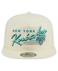 New Era Men's Cream New York Knicks Liberty Golfer Adjustable Hat