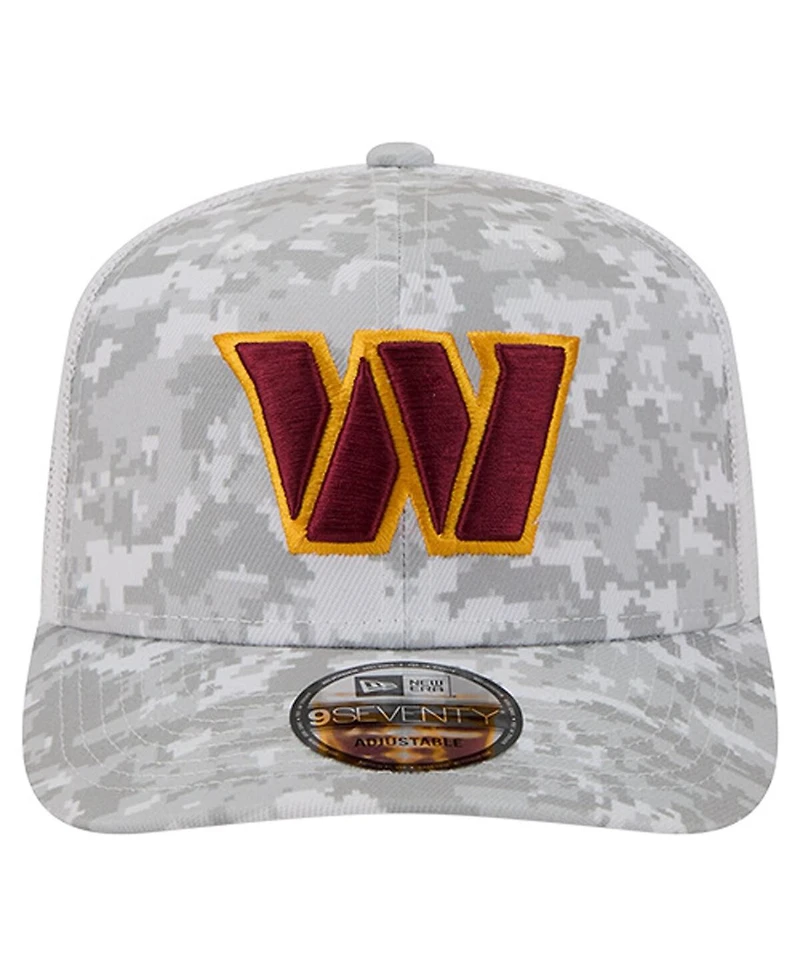 New Era Men's Gray Washington Commanders Salute to Service Fan Pack 9SEVENTY Trucker Adjustable Hat