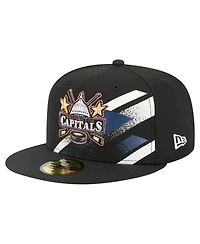 New Era Men's Black Washington Capitals Faded Lines 59FIFTY Fitted Hat
