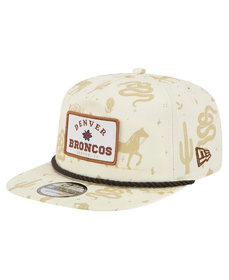 New Era Men's Cream Denver Broncos Desert Rose 19TWENTY Adjustable Hat
