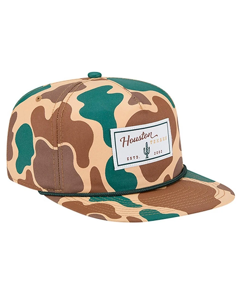 New Era Men's Camo Houston Texans Duck Rope 19TWENTY Adjustable Hat