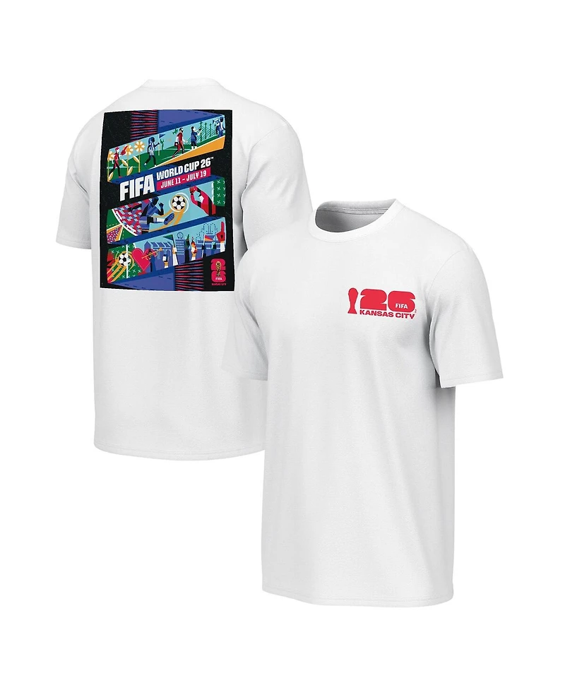 Outerstuff Men's White 2026 Fifa World Cup Kansas City Host Poster Graphic T-Shirt