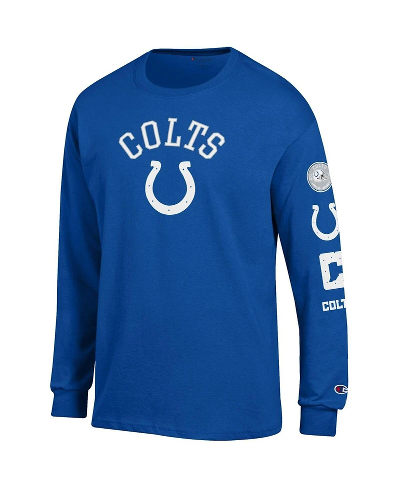 Champion Men's Royal Indianapolis Colts Seal Long Sleeve T-Shirt