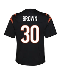 Nike Big Boys and Girls Chase Brown Black Cincinnati Bengals Team Game Jersey