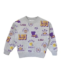 Gameday Couture Big Girls Gray Lsu Tigers Always On Repeat Pullover Sweatshirt