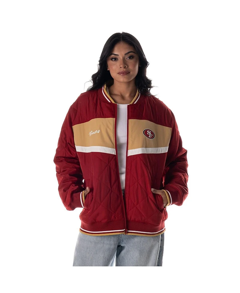 The Wild Collective Men's and Women's Scarlet San Francisco 49ers Quilted Nylon Puffer Jacket