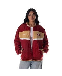 The Wild Collective Men's and Women's Scarlet San Francisco 49ers Quilted Nylon Puffer Jacket