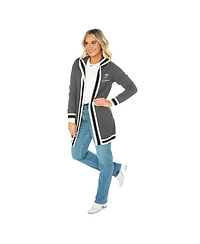 Gameday Couture Women's Gray Kansas Jayhawks Tri-Blend Rounded Stripe Cardigan