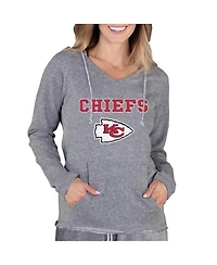Concepts Sport Women's Gray Kansas City Chiefs Mainstream Tri-Blend Raglan Hoodie V-Neck Top