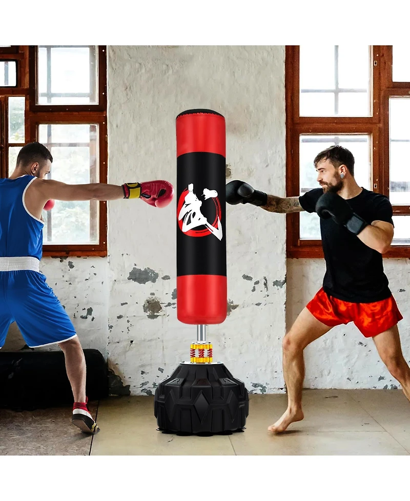 Sugift 70 Inch Freestanding Punching Bag with Fillable Base 12 Suction Cups and Shock Absorbers