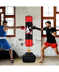 Sugift 70 Inch Freestanding Punching Bag with Fillable Base 12 Suction Cups and Shock Absorbers